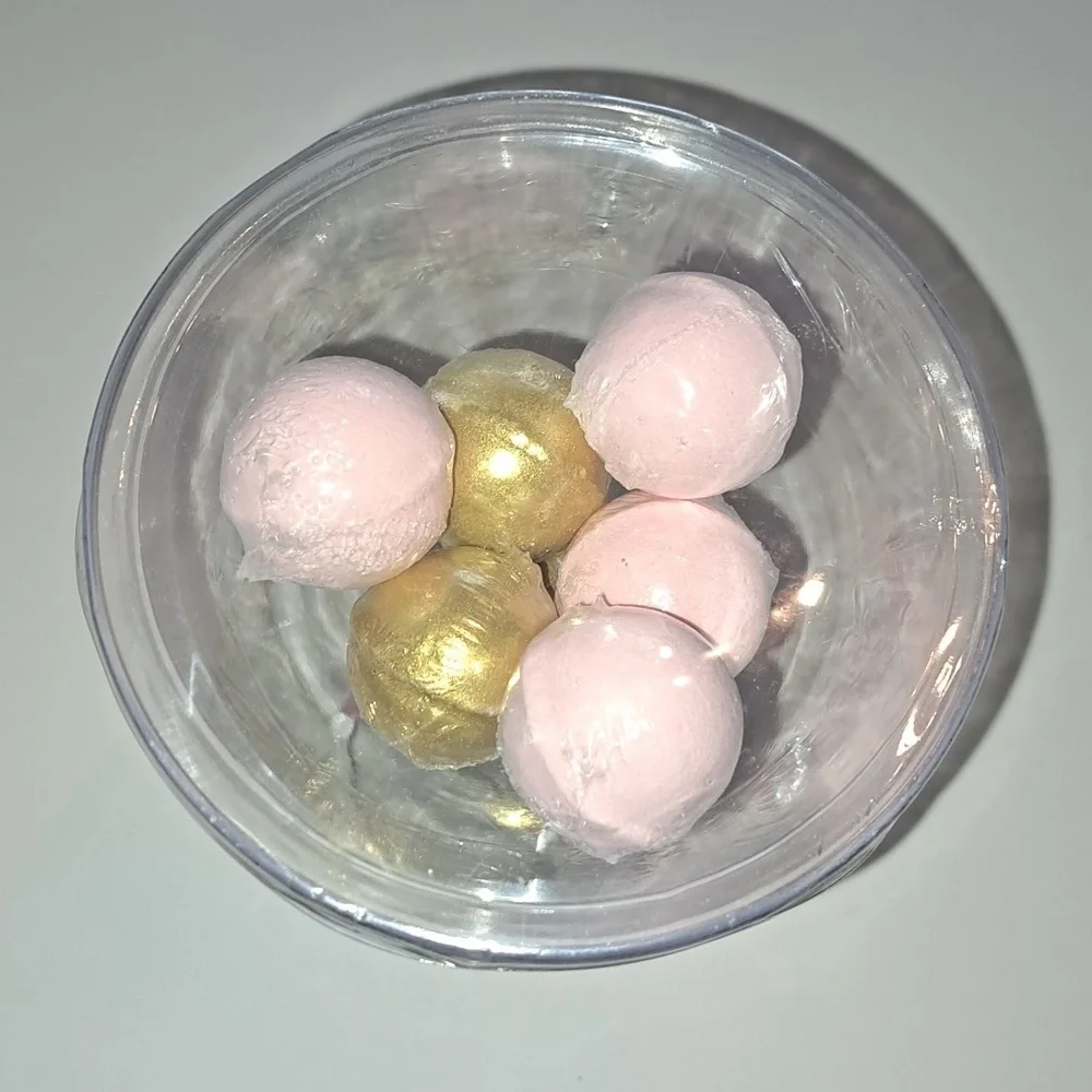 Beloved Bath Fizzer Set - Pink and Gold - 7pc Set